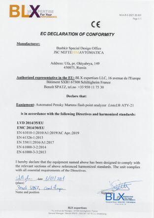 EC Declaration of Conformity